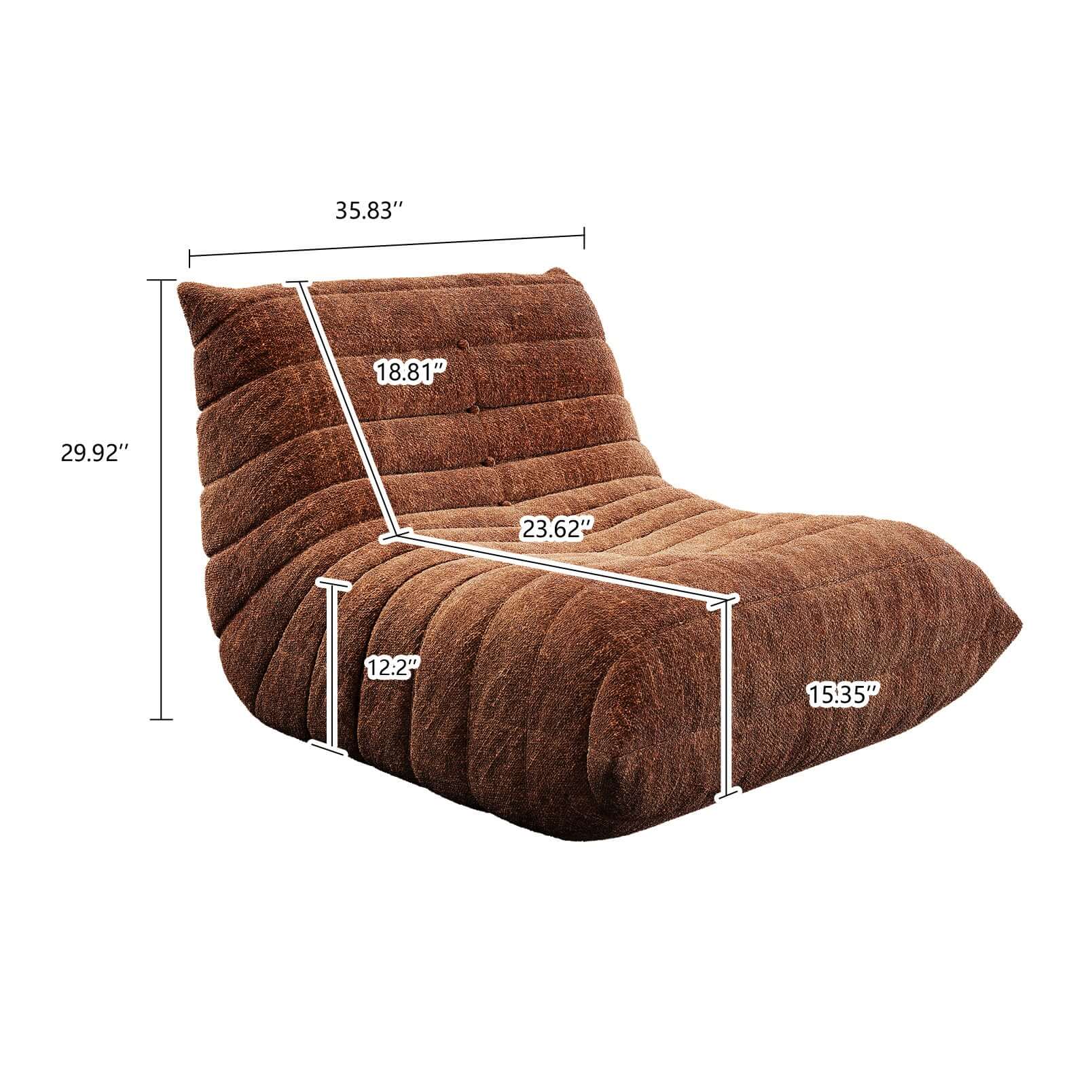 Comfortable Compressed Foam Floor Couch - Soft Chenille Togo Style Sofa for Living Room, Bedroom, Dorm or Lounge - Perfect for Relaxing, Reading and Entertaining Guests