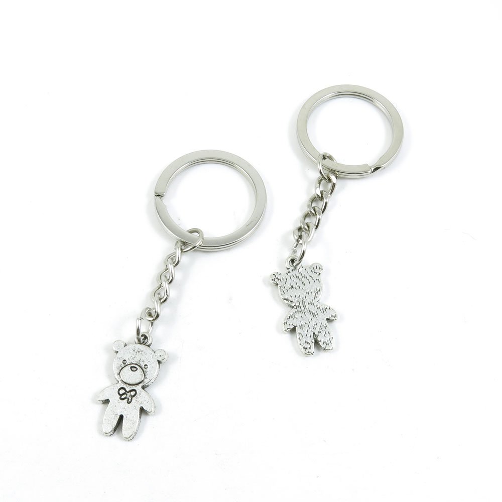 210 Pcs Teddy Bear Keychain Set - Cute Animal Key Rings for Car Keys, House Keys & Backpacks - Durable Metal Keychain Charms for Gifts, Party Favors & DIY Crafts