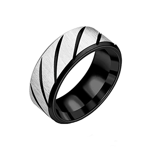 Winnerlion Stackable Wedding Rings for Women & Men - Comfort Fit Size 6-12 (Black) - Perfect for Stacking & Daily Wear