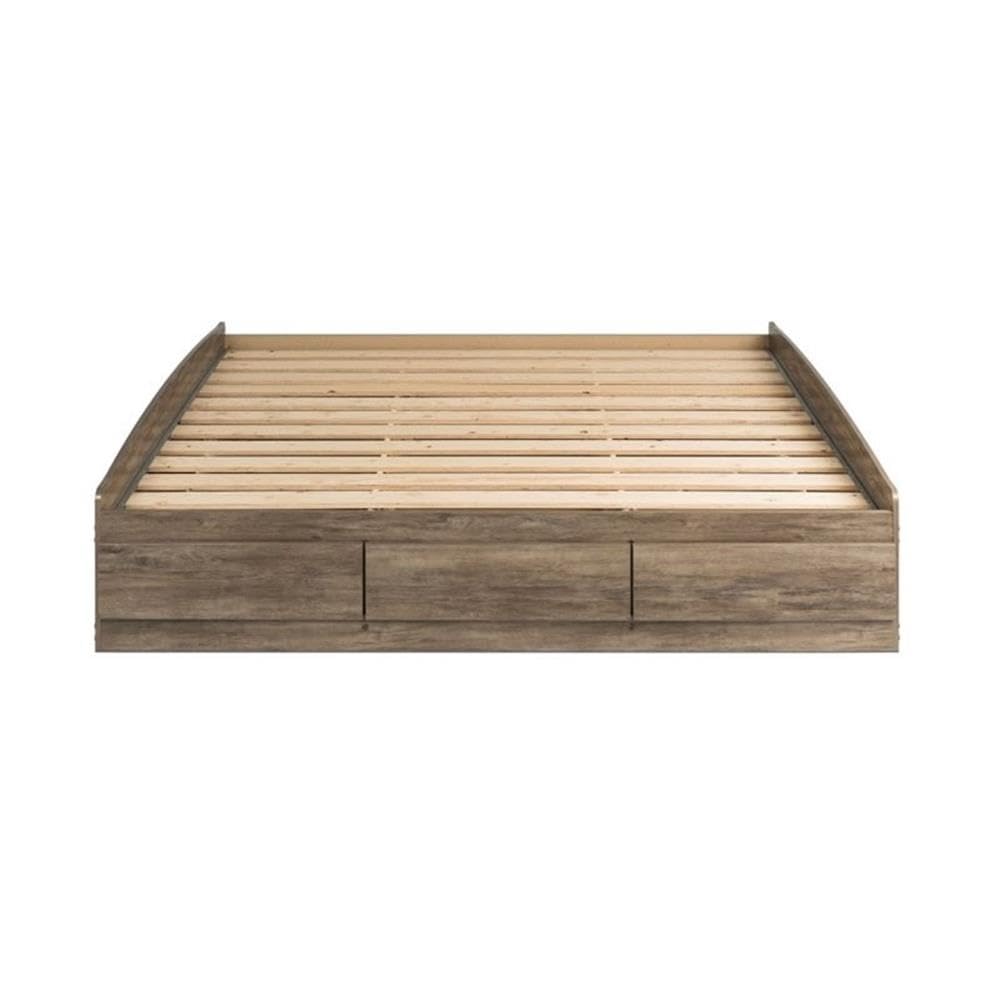 Home Square 3-Piece King Bedroom Set with Storage Platform Bed & 2 Nightstands with 3 Drawers - Perfect for Master Bedroom Organization & Space Saving