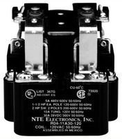 NTE Electronics R04-11D30-12 DPDT Power Relay 12VDC 30A Panel Mount - Ideal for Automotive, Industrial Control & HVAC Systems