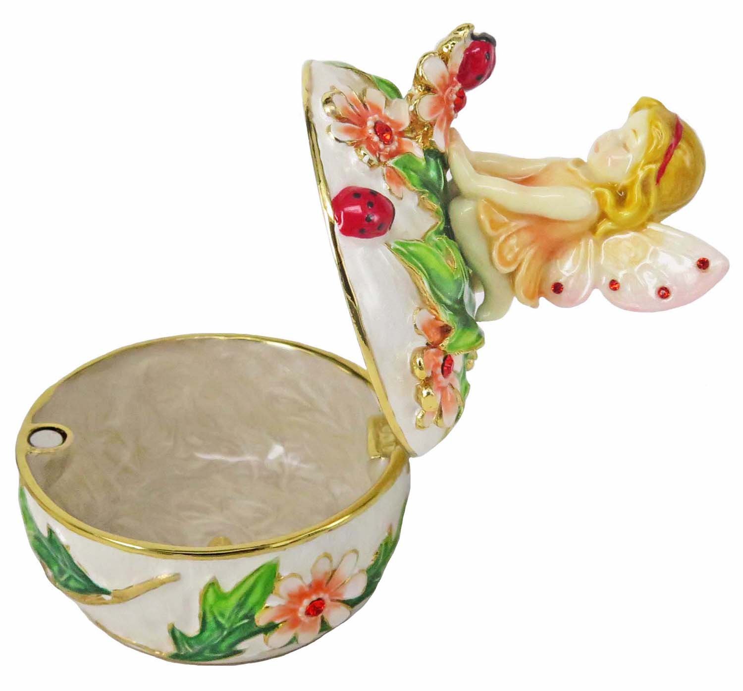 RUCINNI Crystal Jeweled Trinket Box - Gift for Women & Girls - Home Decor