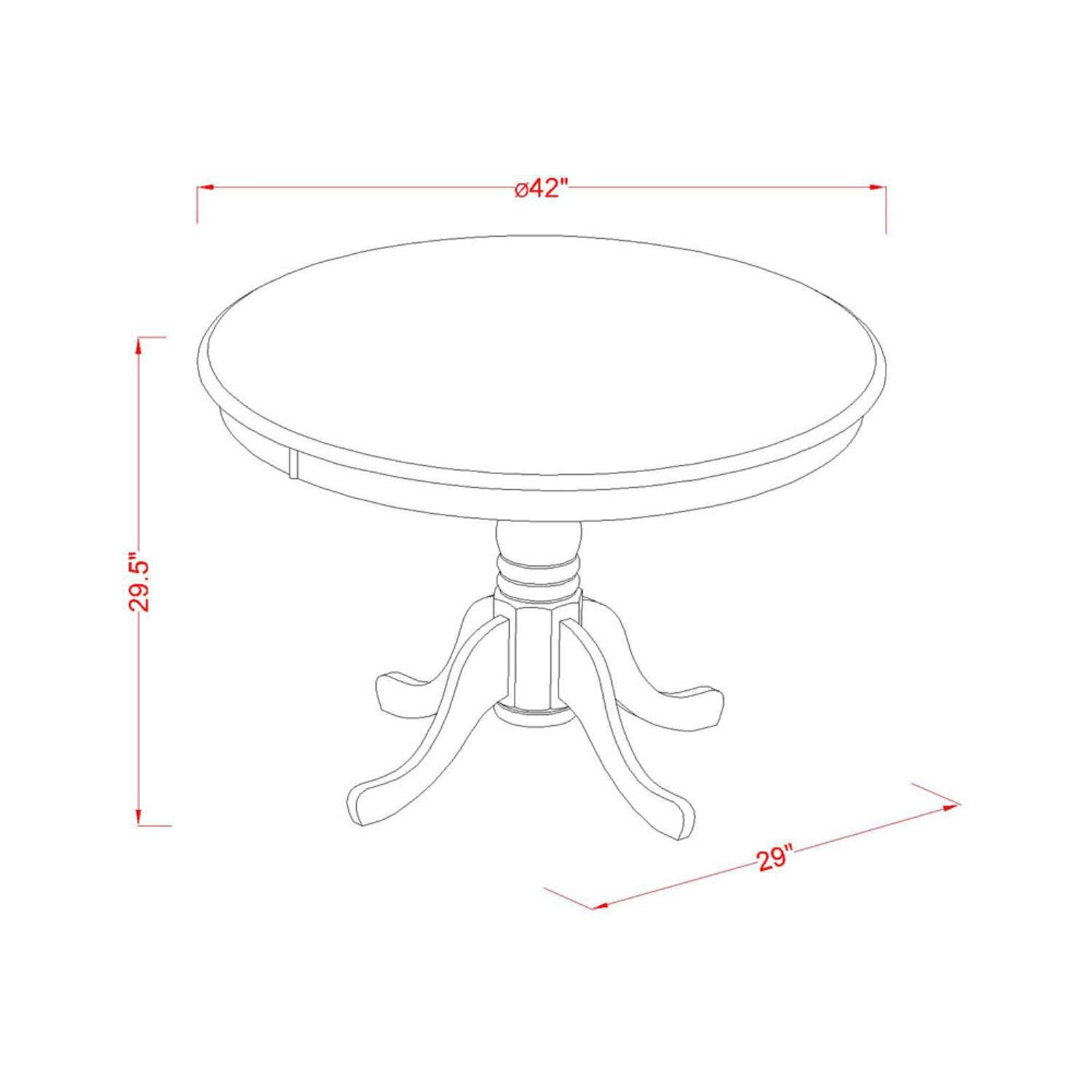 East West Furniture HLDA3-BCH-W 3-Piece Round Kitchen Dining Table Set with Pedestal Base & 2 Chairs - 42x42 Inch, Black & Cherry - Perfect for Small Spaces, Apartments & Cozy Breakfast Nooks