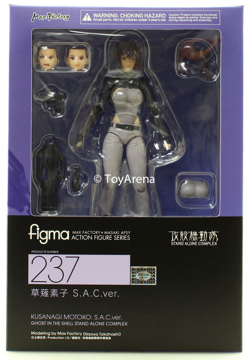 Figma #237 Motoko Kusanagi S.A.C. Version - Ghost in the Shell Stand Alone Complex Anime Action Figure - Perfect for Collectors, Display & Anime Fans Decor