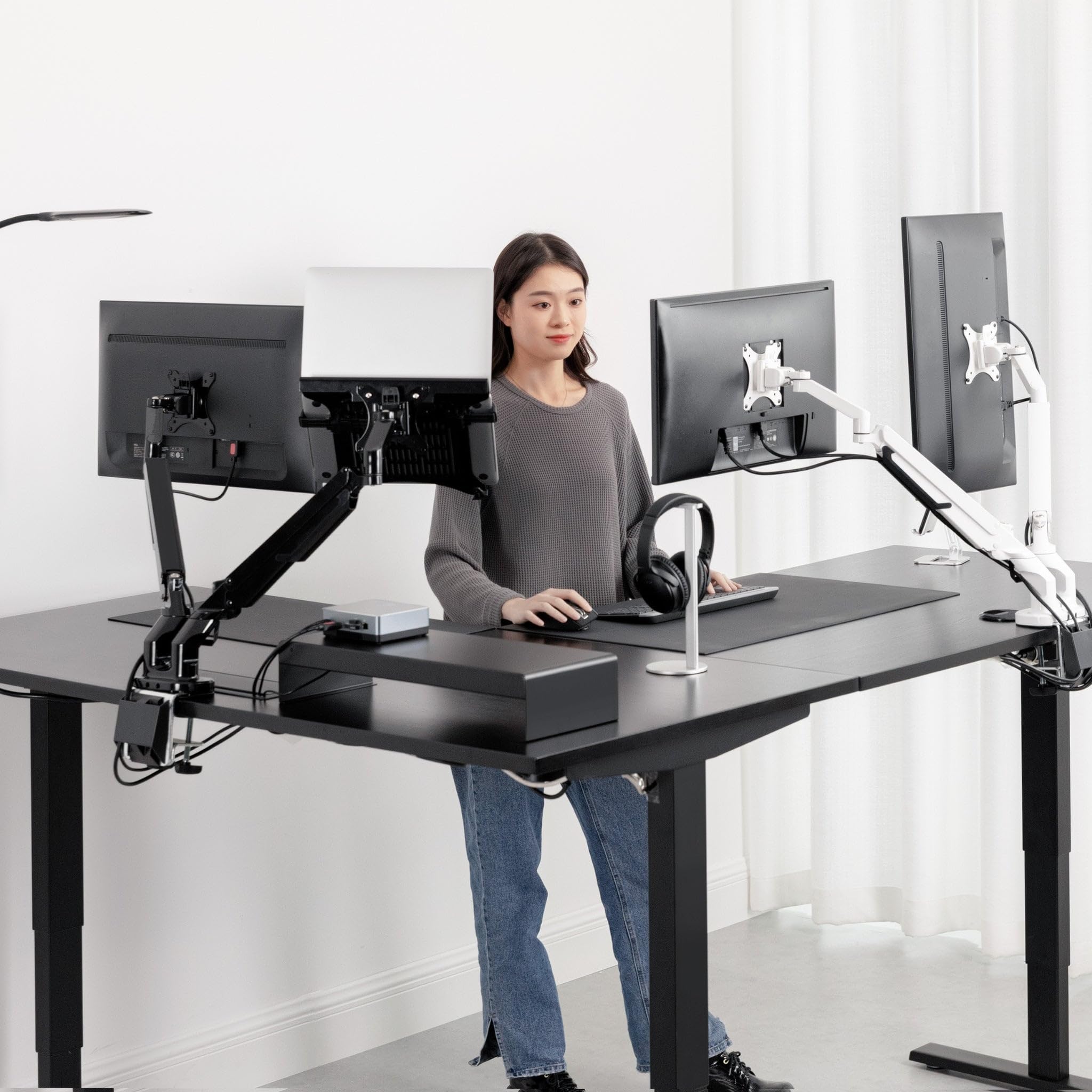 Adjustable L-Shaped Standing Desk 78x60 - Electric Height Adjustable Corner Desk for Home Office | Perfect for Ergonomic Workspace & Small Office Setup