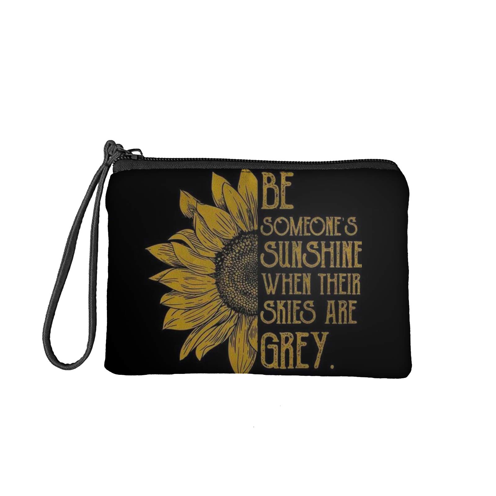 Sunflower Wallet Coin Purse - Women's Travel Clutch Bag with Money Clip, Small Cosmetic & Toiletry Organizer - Perfect for Everyday Use, Parties, and Gifts - Be Someone's Sunshine