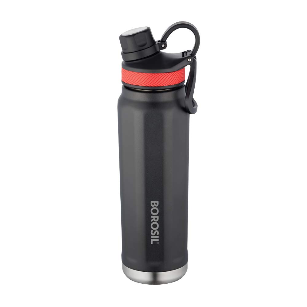 Borosil Stainless Steel Vacuum Insulated Water Bottle 710ml - Hydra SportSip for Gym & Outdoor