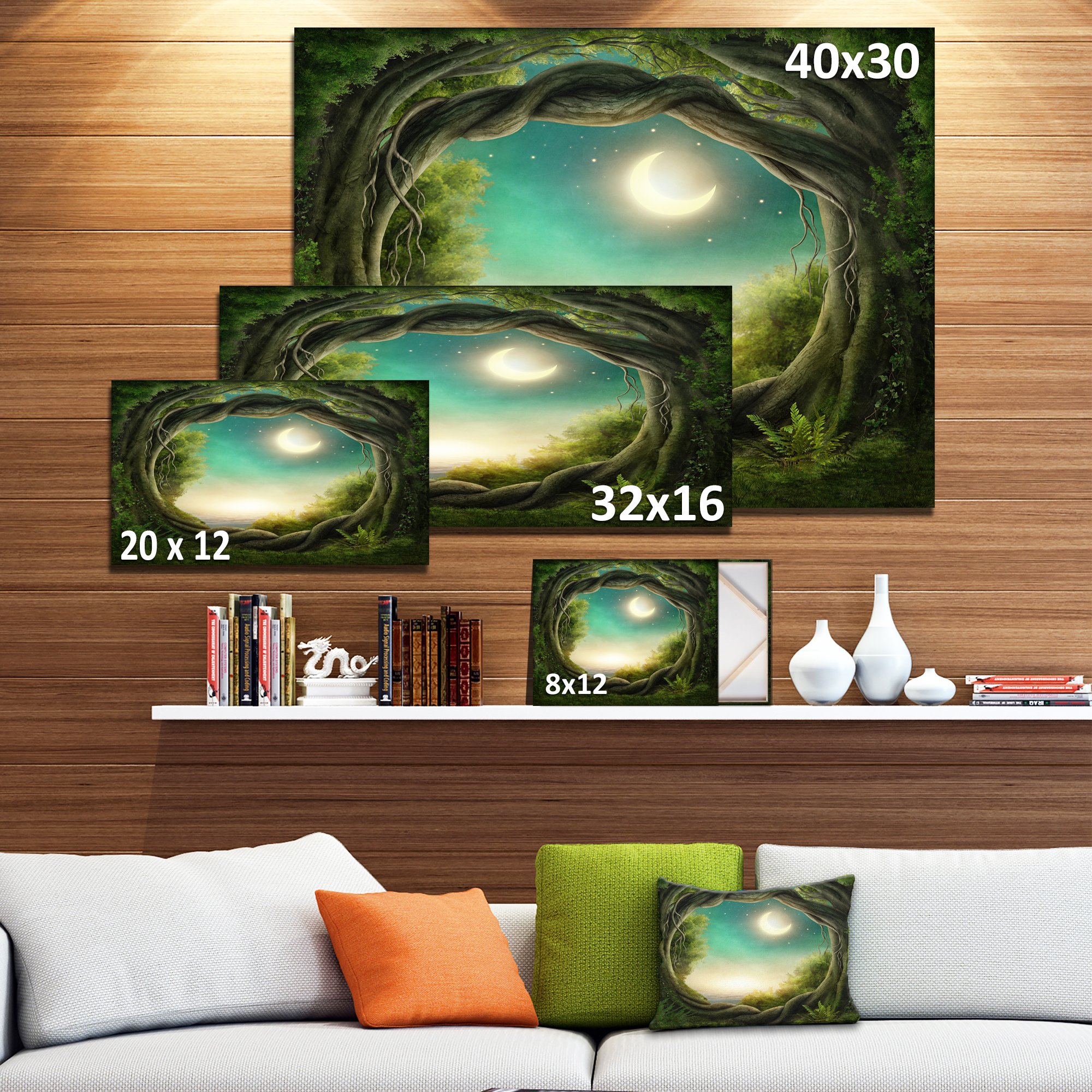 Enchanted Dark Forest Landscape Photography Canvas Print - Nature Wall Art for Home & Office Decor