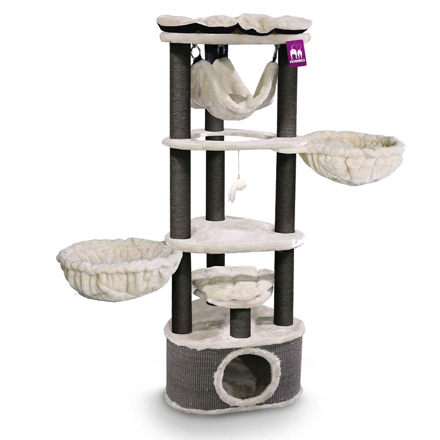 Premium 160cm Cat Tree for Large Cats - Kings & Queens Catharina Cat Tower with Scratching Posts & Perches - Perfect for Indoor Play, Climbing & Relaxation
