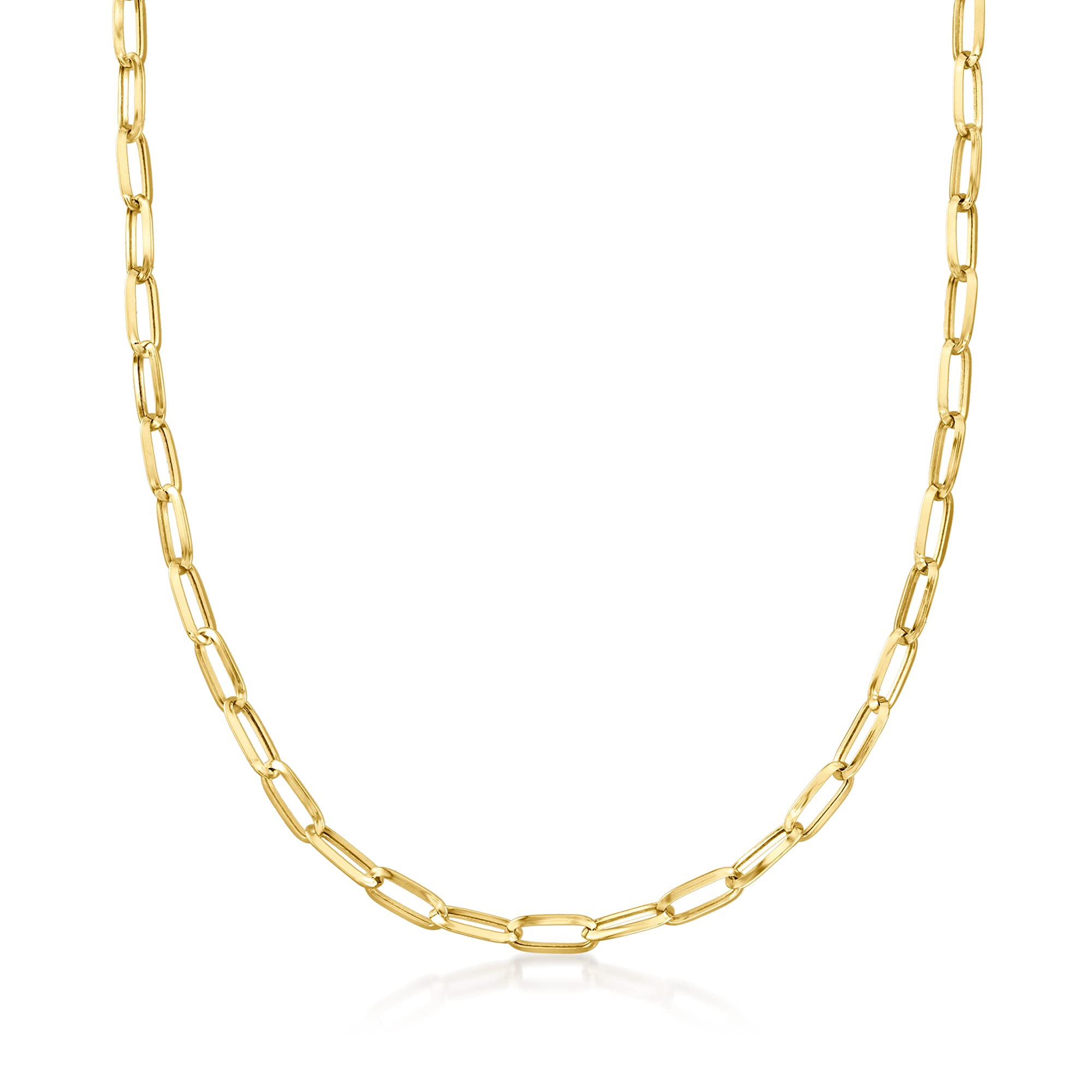 10kt Yellow Gold Paper Clip Link Necklace for Women - Elegant Layering Chain Jewelry for Everyday Wear, Gift Giving & Special Occasions