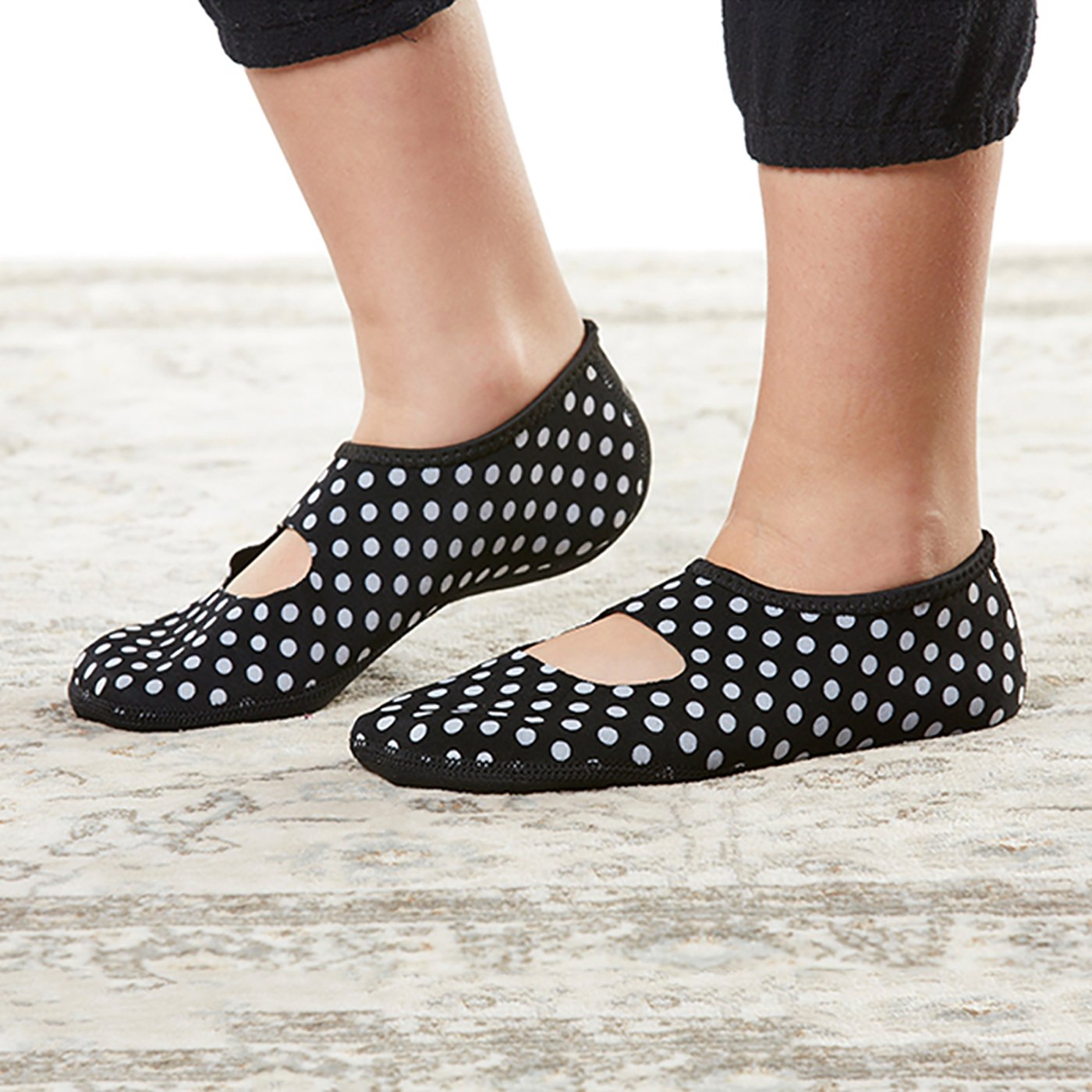 Nufoot Women's Foldable Mary Jane Flats - Flexible & Comfortable Shoes for Travel, Exercise, Yoga, Dance | Indoor Slippers & Yoga Socks | Perfect for Home, Gym, Studio & Casual Wear