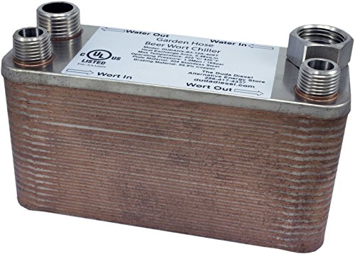 Duda Energy HX1240BWGH M12 Male NPT Ports Copper Brazed Heat Exchanger - High Efficiency Heat Transfer for HVAC, Solar Water Heating & Industrial Applications