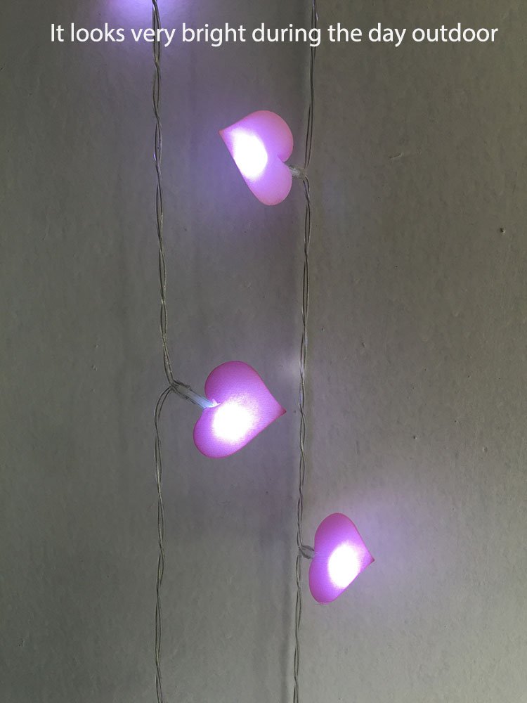 20 LED Battery Operated Heart Shape String Lights - Wedding, Christmas, Halloween, Birthday Decor for Home, Bar, Outdoor Parties & Kids Night Light - Romantic & Festive Ambiance