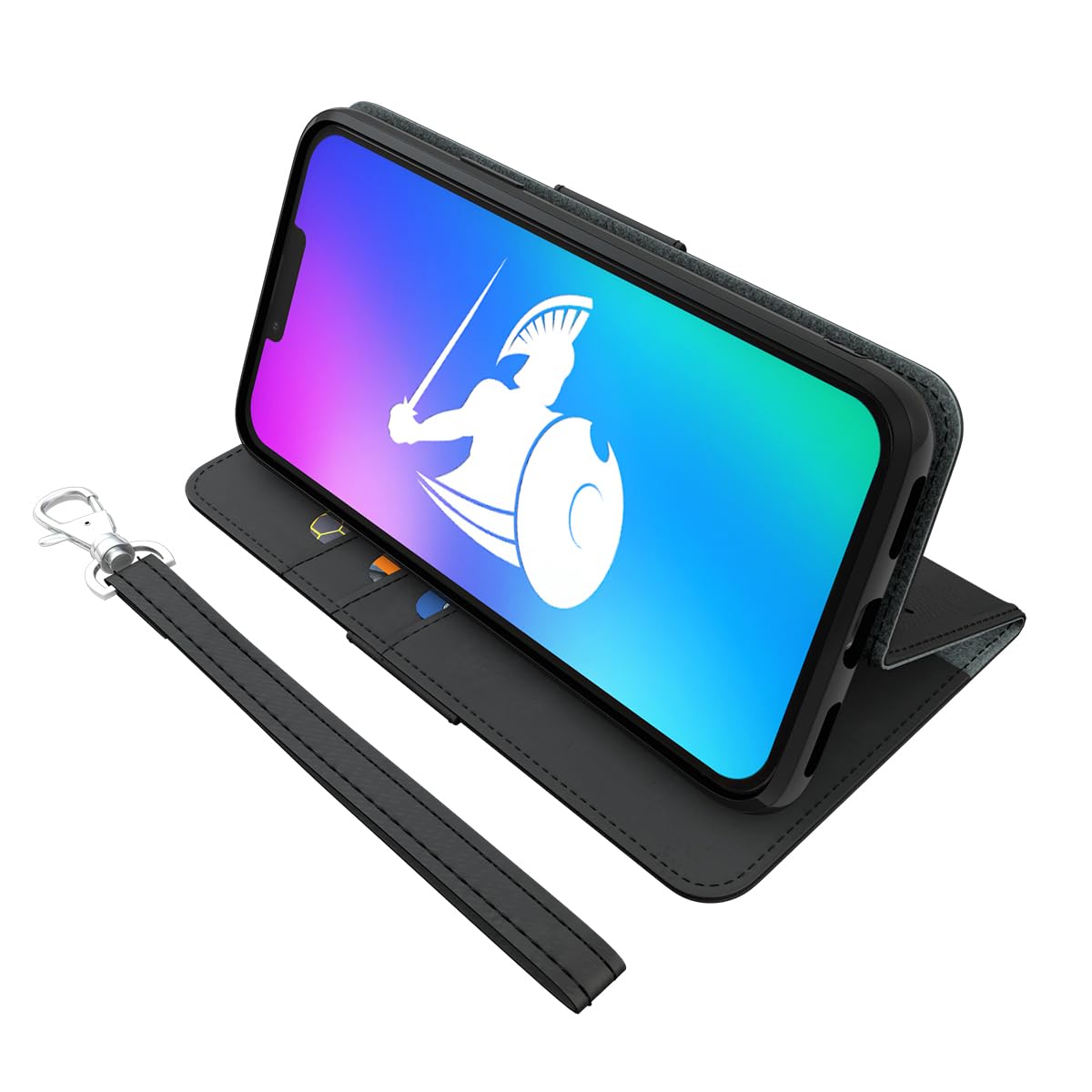 DefenderShield EMF Radiation Protection Case for iPhone 13 Pro Max & 5th Gen - Magnetic Detachable Wallet Case with Wrist Strap | Blocks Harmful EMF/RF Waves | Perfect for Travel, Work & Daily Use (Black)