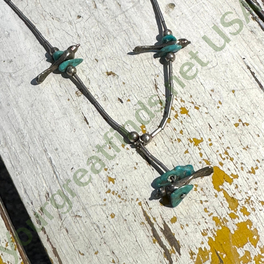 Vintage Sterling Silver Turquoise Bird Pendant Necklace - Handmade Jewelry for Women, Boho Chic Accessory, Perfect Gift for Birthday, Anniversary & Special Occasions