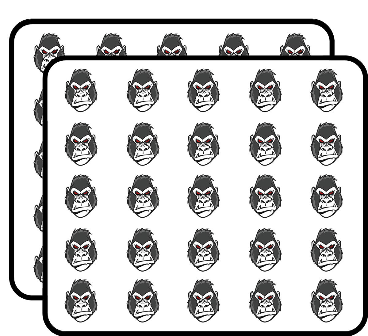 Mean Gorilla Vinyl Stickers 1 Inch - 50 Pack Waterproof Decals for Laptop, Car, Phone & More - Durable Adhesive Stickers for DIY Crafts, Scrapbooking, Water Bottles & Personalizing Devices