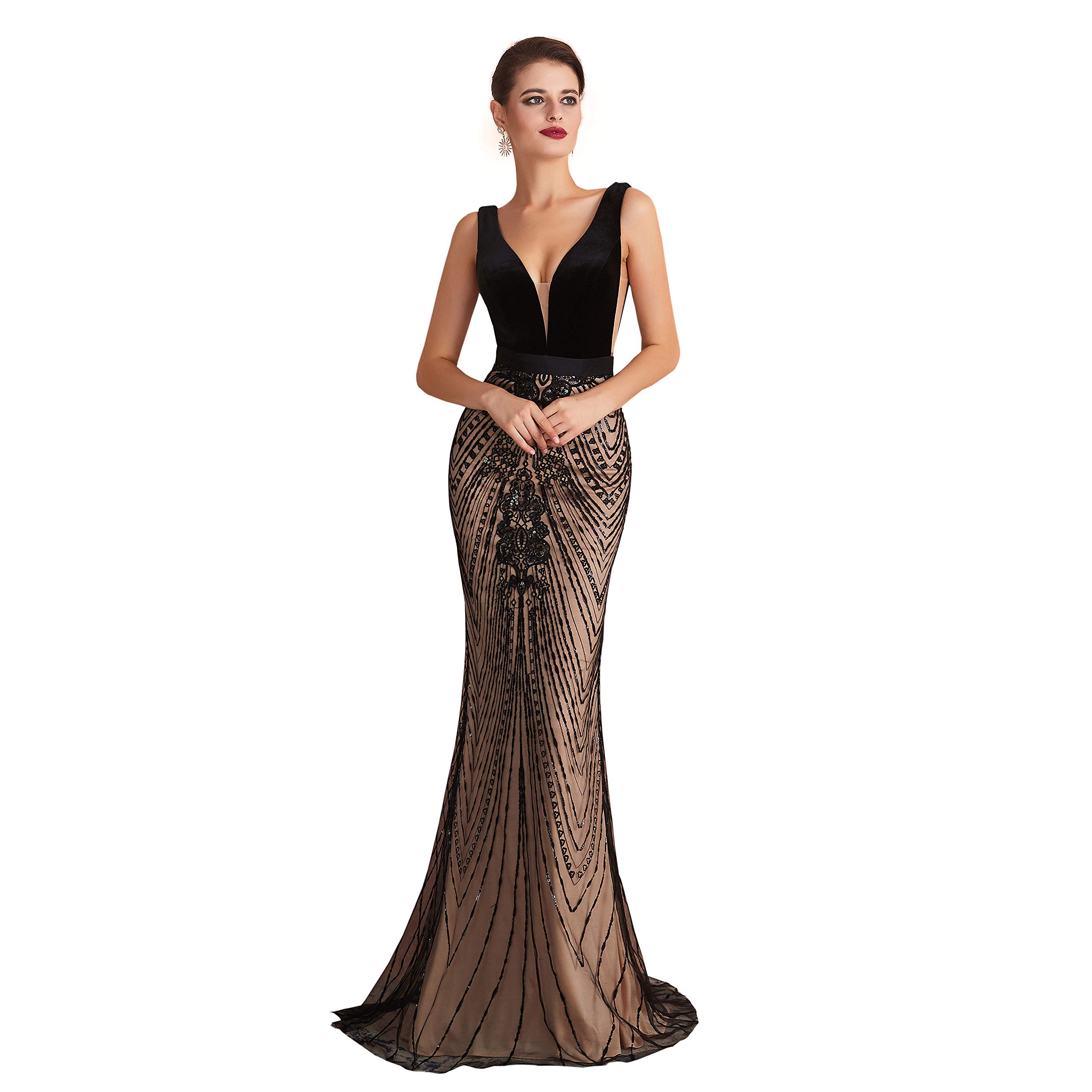 Sparkly Sequin Trumpet Mermaid Dress for Women - Sleeveless Bridesmaid Gown, Elegant Evening Dress & Long Prom Party Dress for Weddings, Galas & Special Occasions
