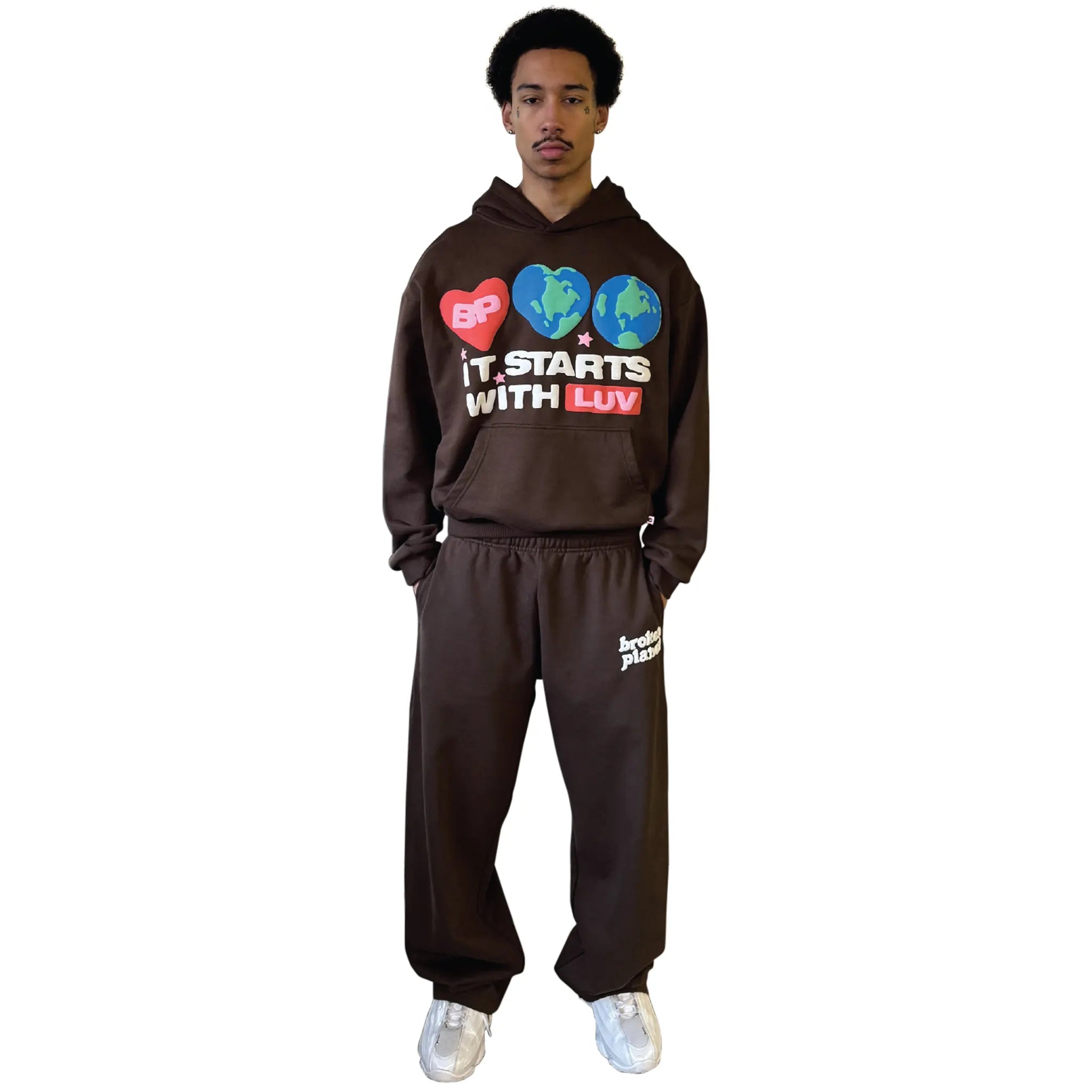 Broken Planet 'It Starts With Luv' Mocha Brown Hoodie - Trendy Streetwear for Men & Women | Perfect for Casual Outfits, Fall Fashion, and Urban Lifestyle