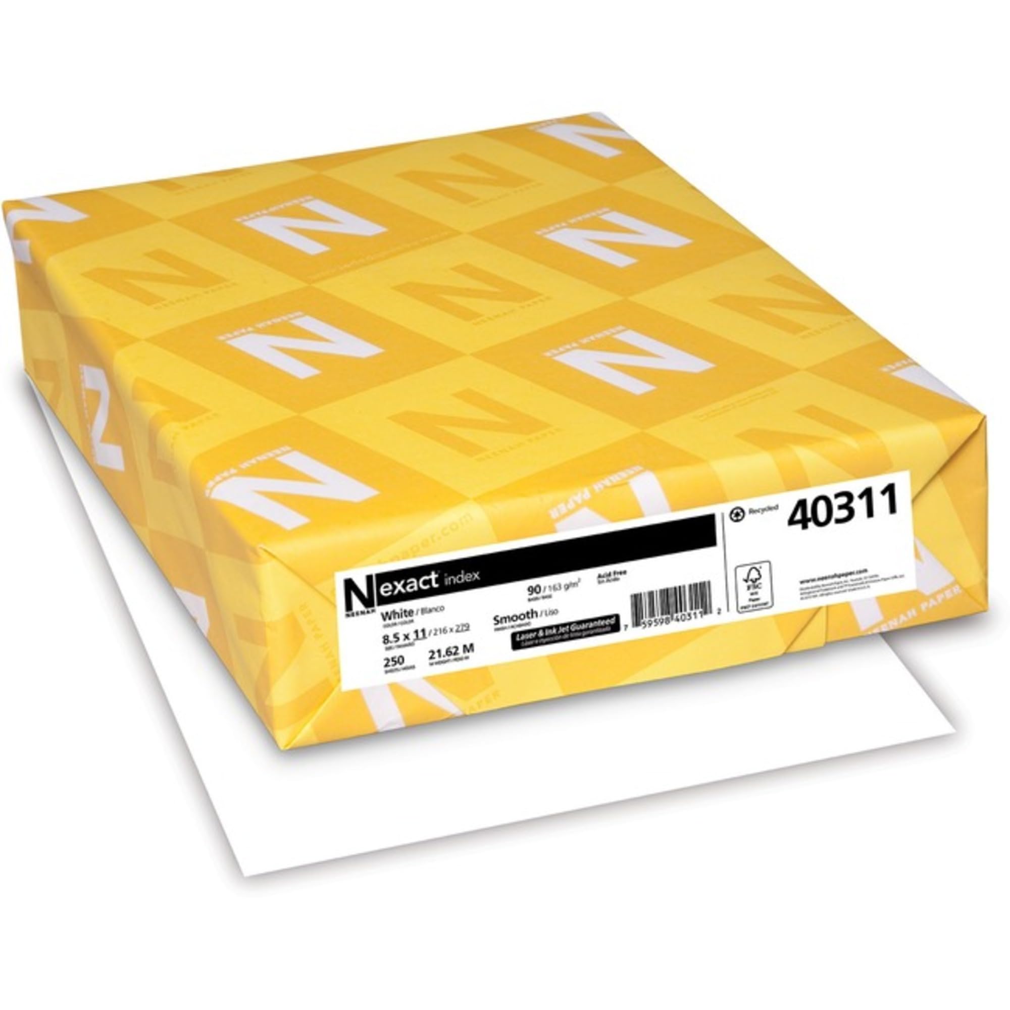 Premium Index Cardstock, 94 Brightness, 90 lb /163 gsm, 8.5