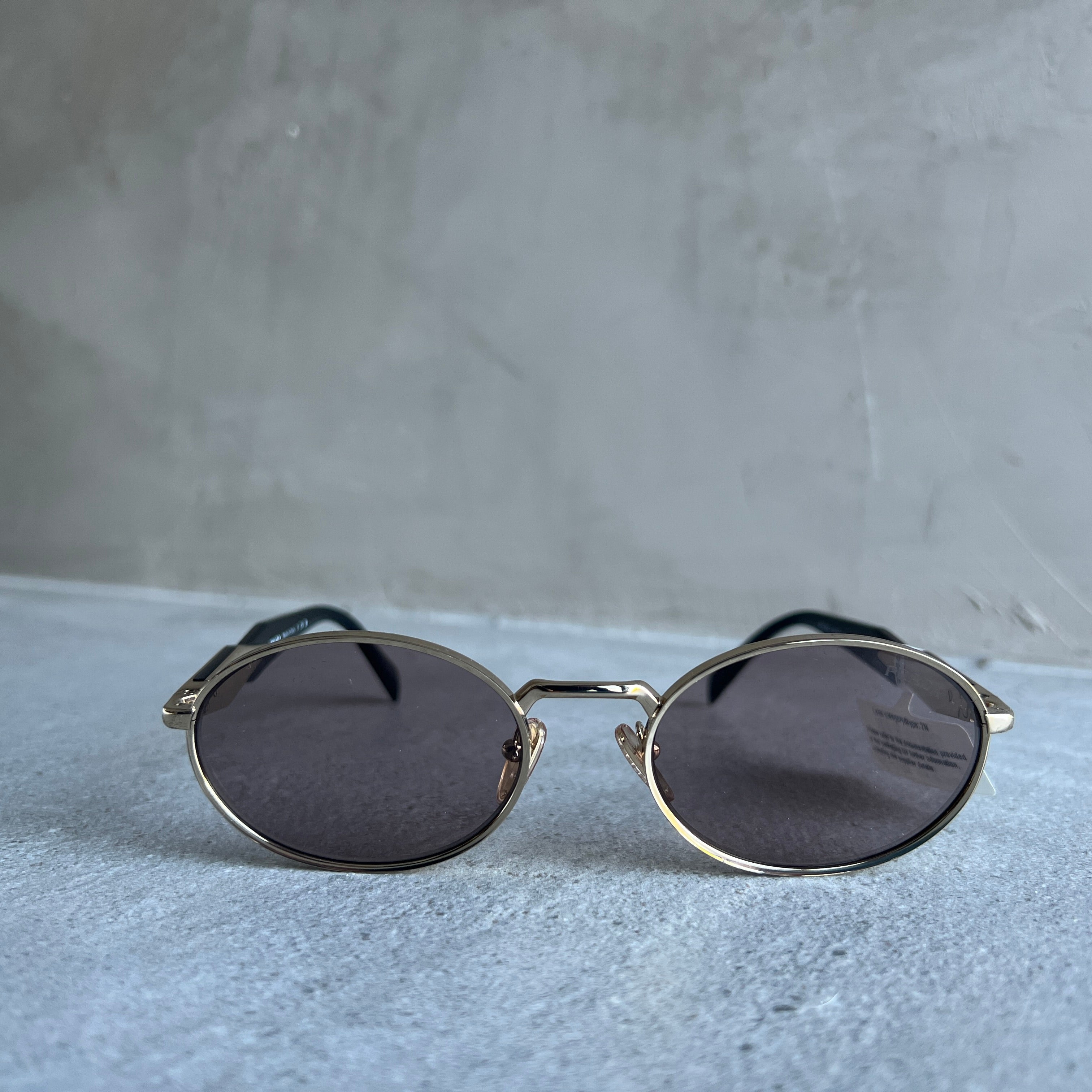 PRADA PR65ZS Gold & Mauve Metal Oval Sunglasses for Women - Luxury Designer Shades for Beach, Driving & Fashion Outfits