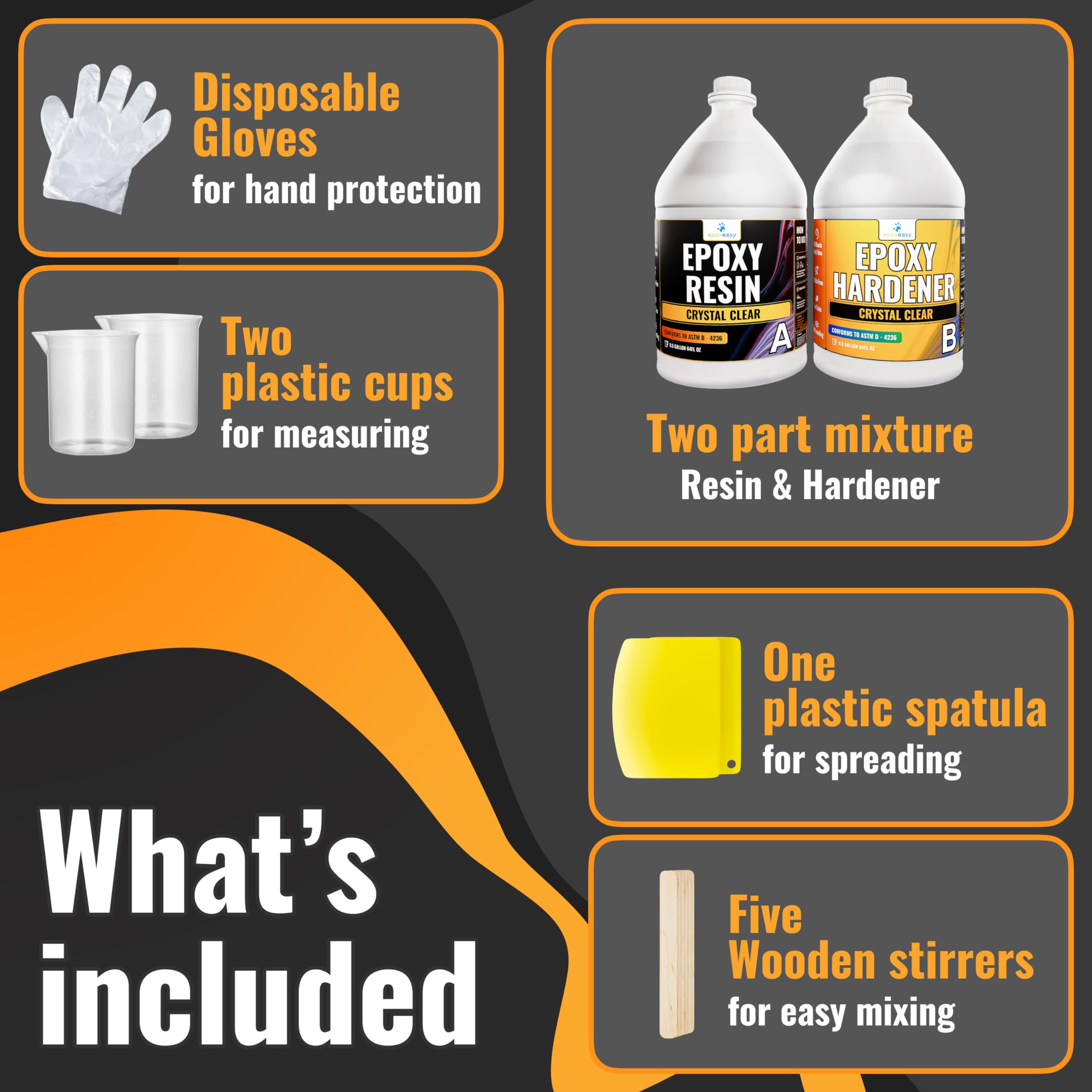 Premium 1 Gallon Table Top Epoxy Resin Kit - Food Safe, Crystal Clear, Non-Yellowing, Bubble-Free, Self-Leveling for Bar Countertops, Wood Tables, DIY Jewelry Making, Glass Coating & Art Casting Molds | Perfect for Home Decor, Craft Projects & Epoxy Gift Ideas