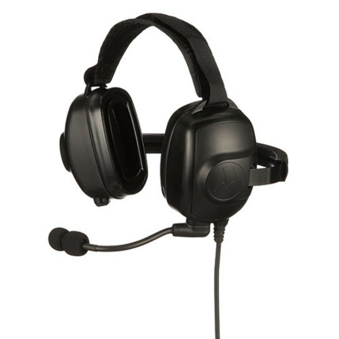 Motorola PMLN6852 Heavy Duty Behind-the-Head Headset with Noise Cancellation - Durable Business Headset for Call Centers, Warehouse & Industrial Use