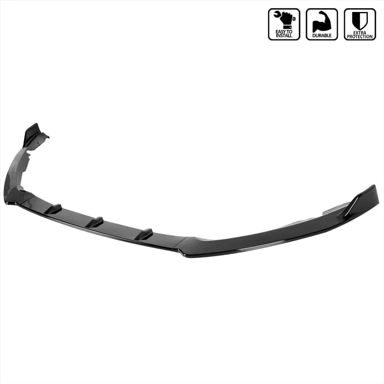 2019-2021 Ford Fusion Glossy Black Polyurethane Front Bumper Lip Spoiler - 3 Piece Set for Enhanced Aerodynamics & Sporty Style - Perfect for Car Enthusiasts & Street Racing