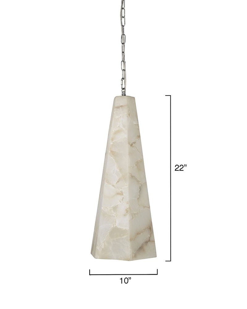 Modern Alabaster Hexagon Pendant Light - Elegant Tapered Design for Dining Room, Kitchen Island & Entryway Lighting