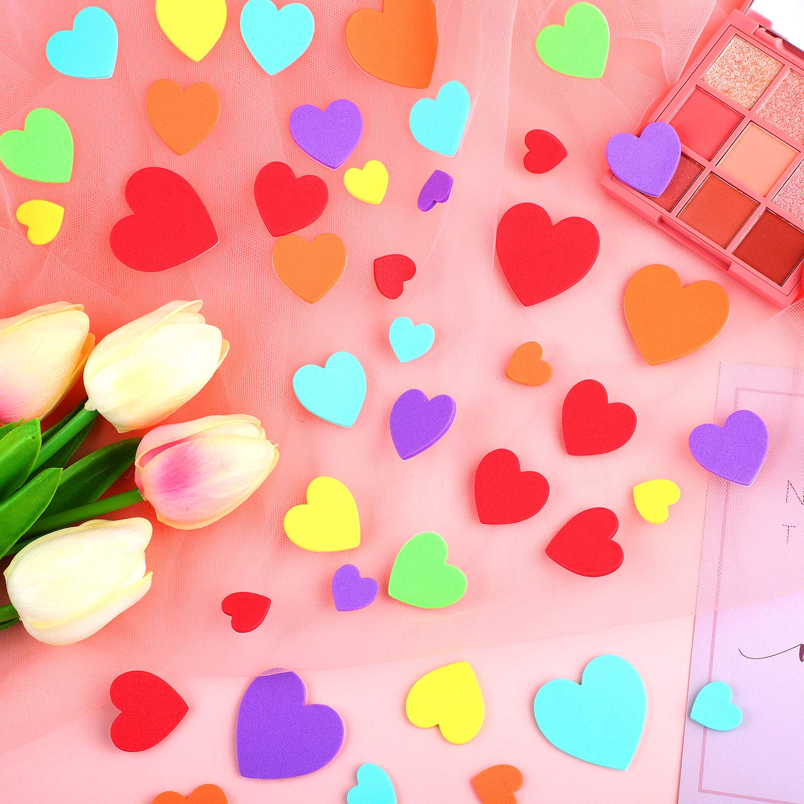 600pcs Self-Adhesive Heart Foam Stickers - Bulk Valentine's Day Crafts, Wedding Decorations, Scrapbooking & DIY Card Making Supplies for Kids & Adults