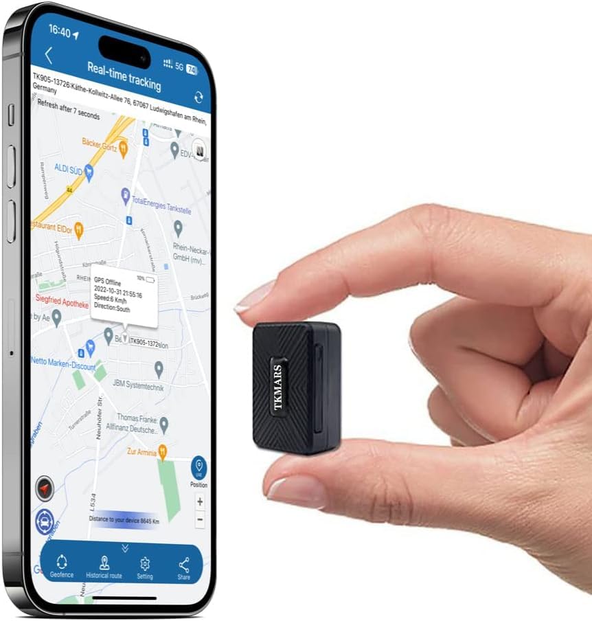 TK913 Mini GPS Tracker No Monthly Fee - Real-Time Magnetic Waterproof Tracking Device for Cars, Motorcycles, Kids & Luggage with Free Mobile App | Perfect for Vehicle Security, Child Safety & Travel Protection