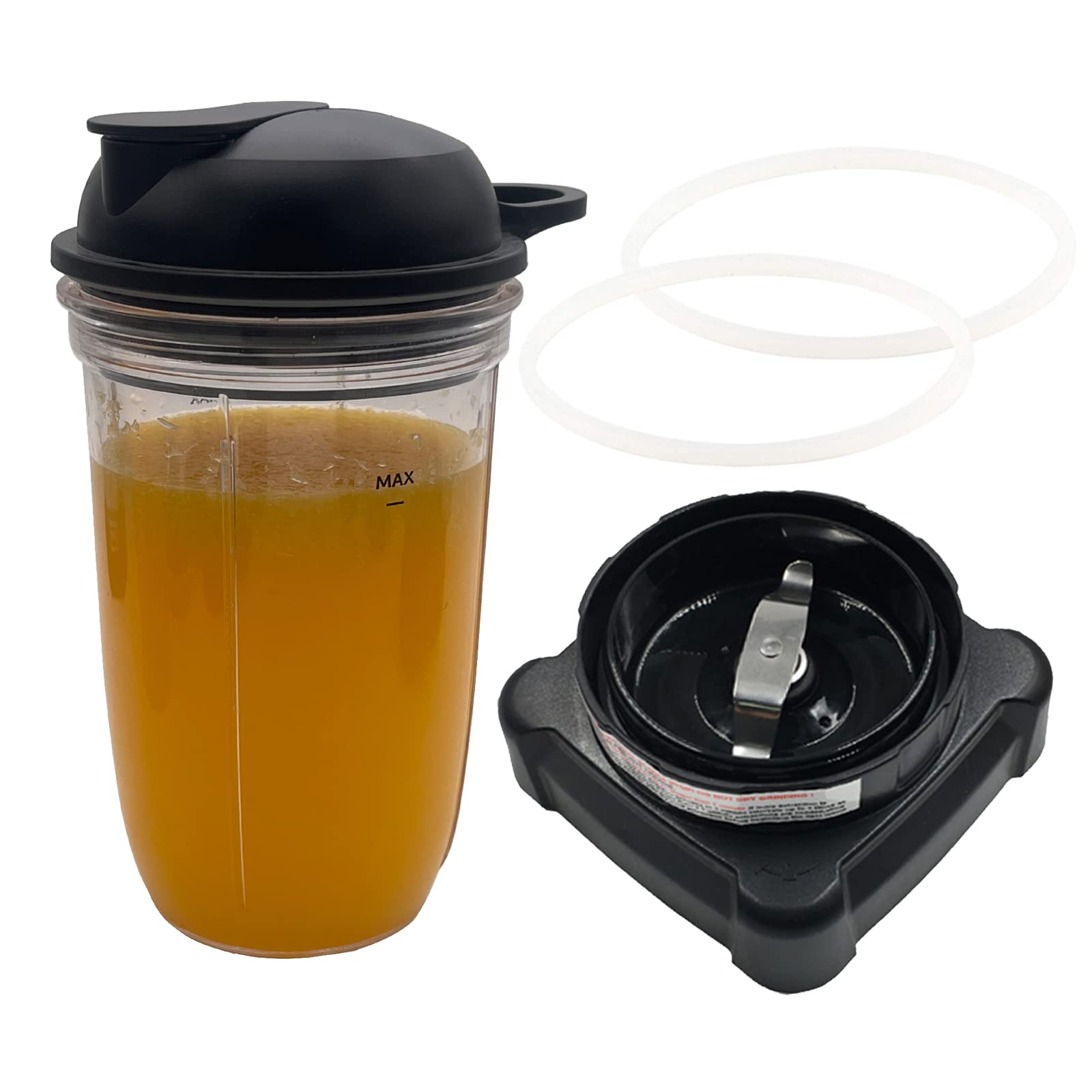 Joystar Replacement Coffee Grinder & Milling Blade with 18oz Cup & Spout Lid - Compatible with Ninja Blender BL610 30/BL610 BRN 30/BL611C/CO610B/CO650B - 1000 Watt Motor Base Replacement (8-Pack) - Perfect for Smoothies, Coffee Grinding & Food Prep