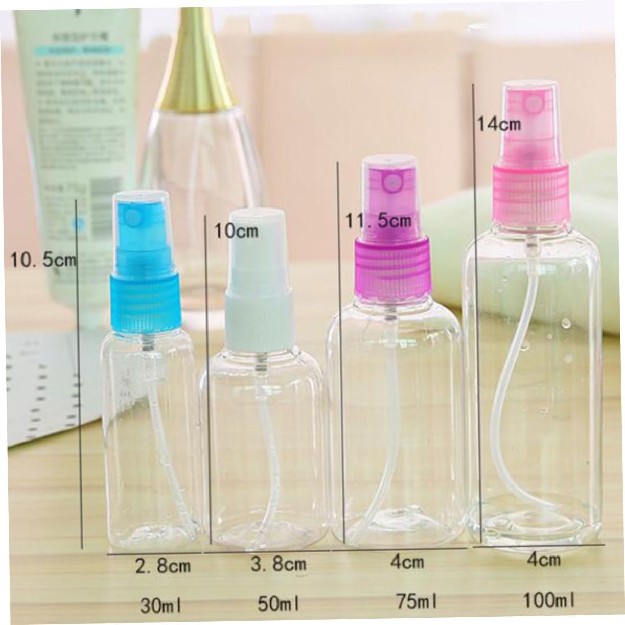 FOMIYES 5-Pack Refillable Fine Mist Spray Bottles for Makeup, Travel & Skincare - Portable Small Water Sprayer for Face, Hair & Liquid Refills - Perfect for Travel, Salon & Home Use