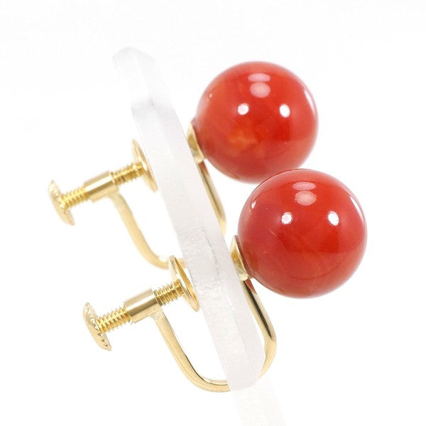 18K Yellow Gold Coral Earrings for Women - Elegant Dangle Drop Earrings for Wedding, Party & Special Occasions