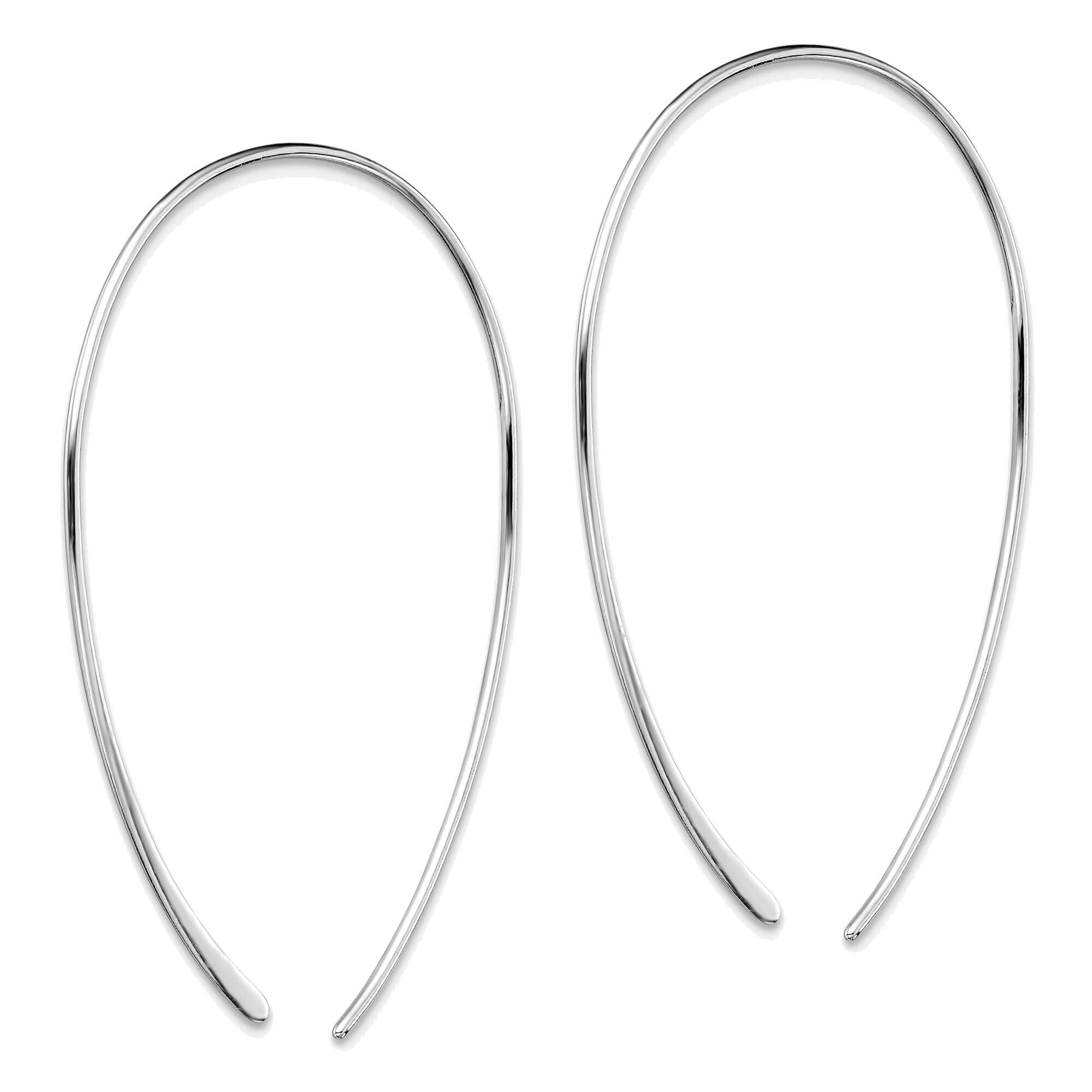 Solid Sterling Silver Rhodium-plated Threader Earrings for Women - Dainty Minimalist Jewelry for Everyday Wear & Special Occasions