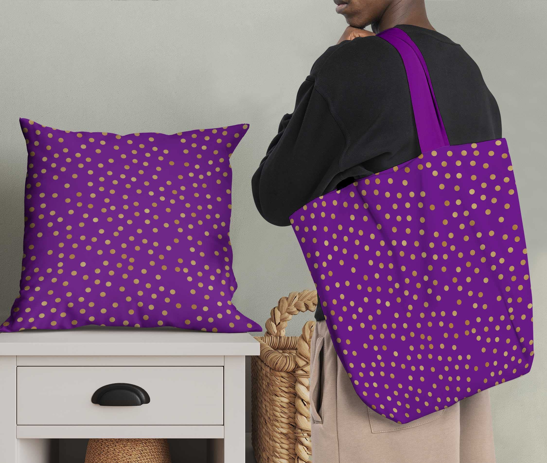Soimoi Moss Georgette Purple Fabric by The Yard - 42 Inch Wide Polka Dot Printed Fabric for Dresses, Blouses & DIY Crafts - Lightweight Flowy Material for Fashion Sewing & Home Decor Projects