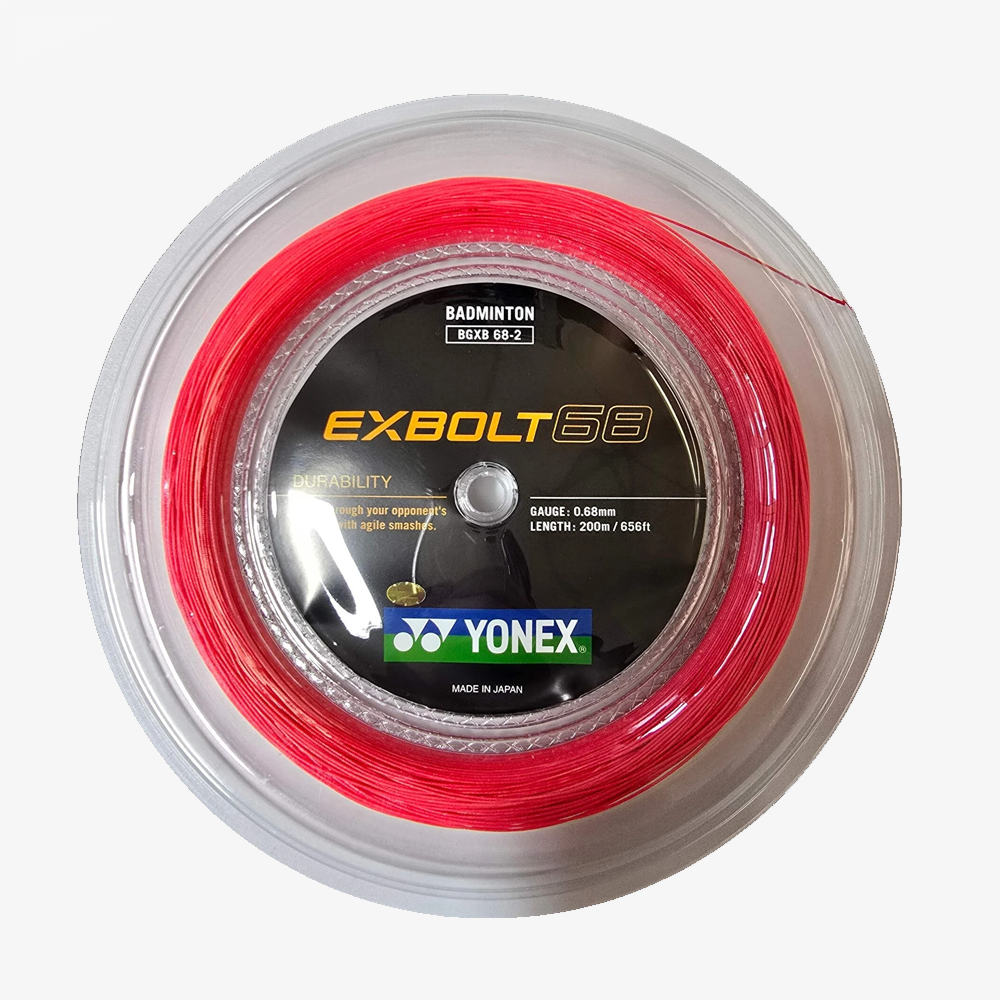 Yonex Exbolt 68 Badminton String Reel - 200m High Performance Badminton String for Durability and Control - Perfect for Tournament Play and Professional Training