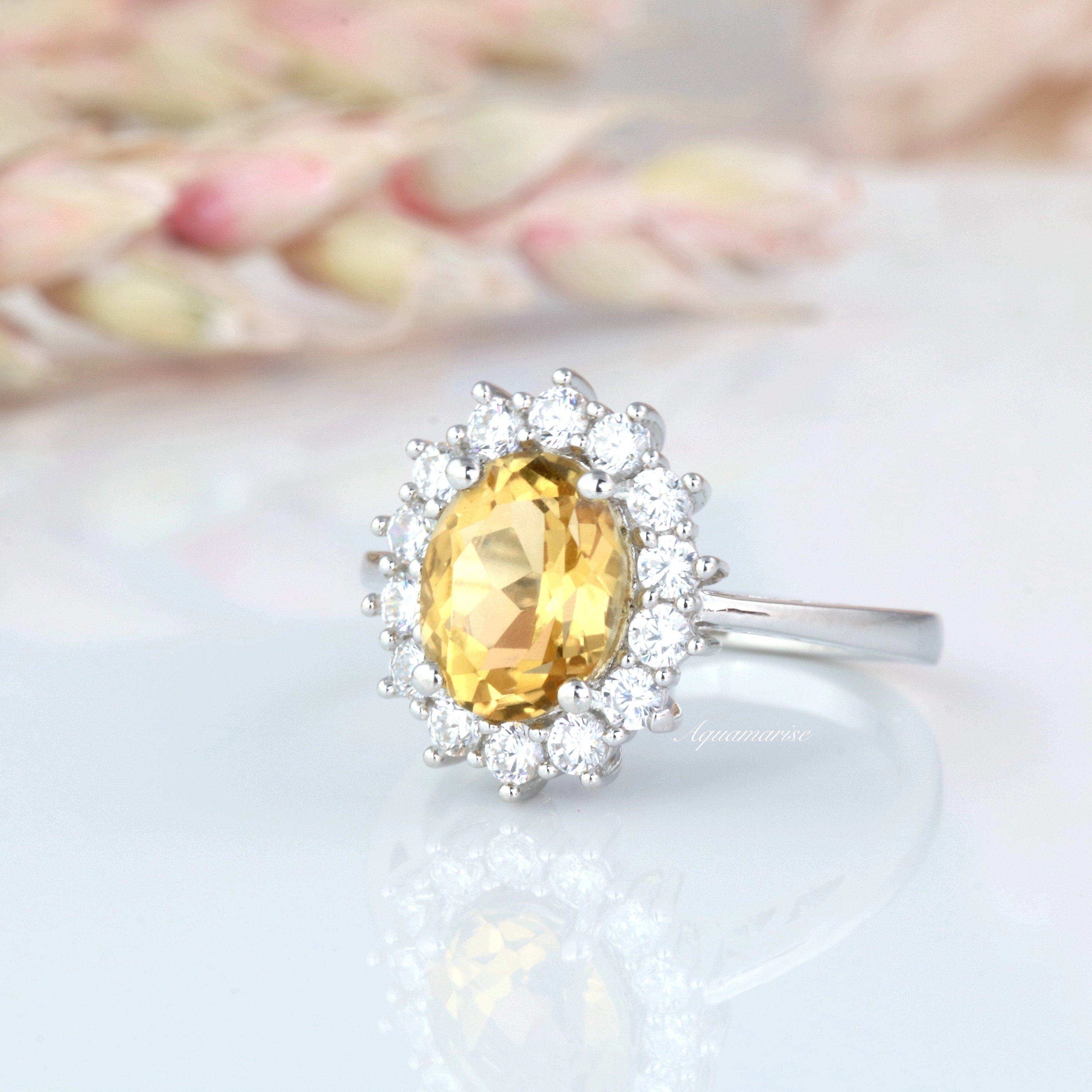 Elegant Diana Citrine Ring in Sterling Silver - Perfect for Women's Fashion, Gift Giving & Special Occasions
