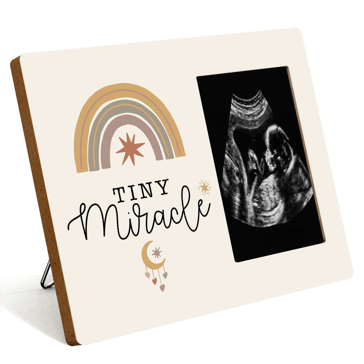 IAXIC Rainbow Pregnancy Announcement Picture Frame - Ultrasound Keepsake Gift for First Time Moms, Expecting Parents & Grandparents - Perfect for Baby Showers, Gender Reveals & Nursery Decor