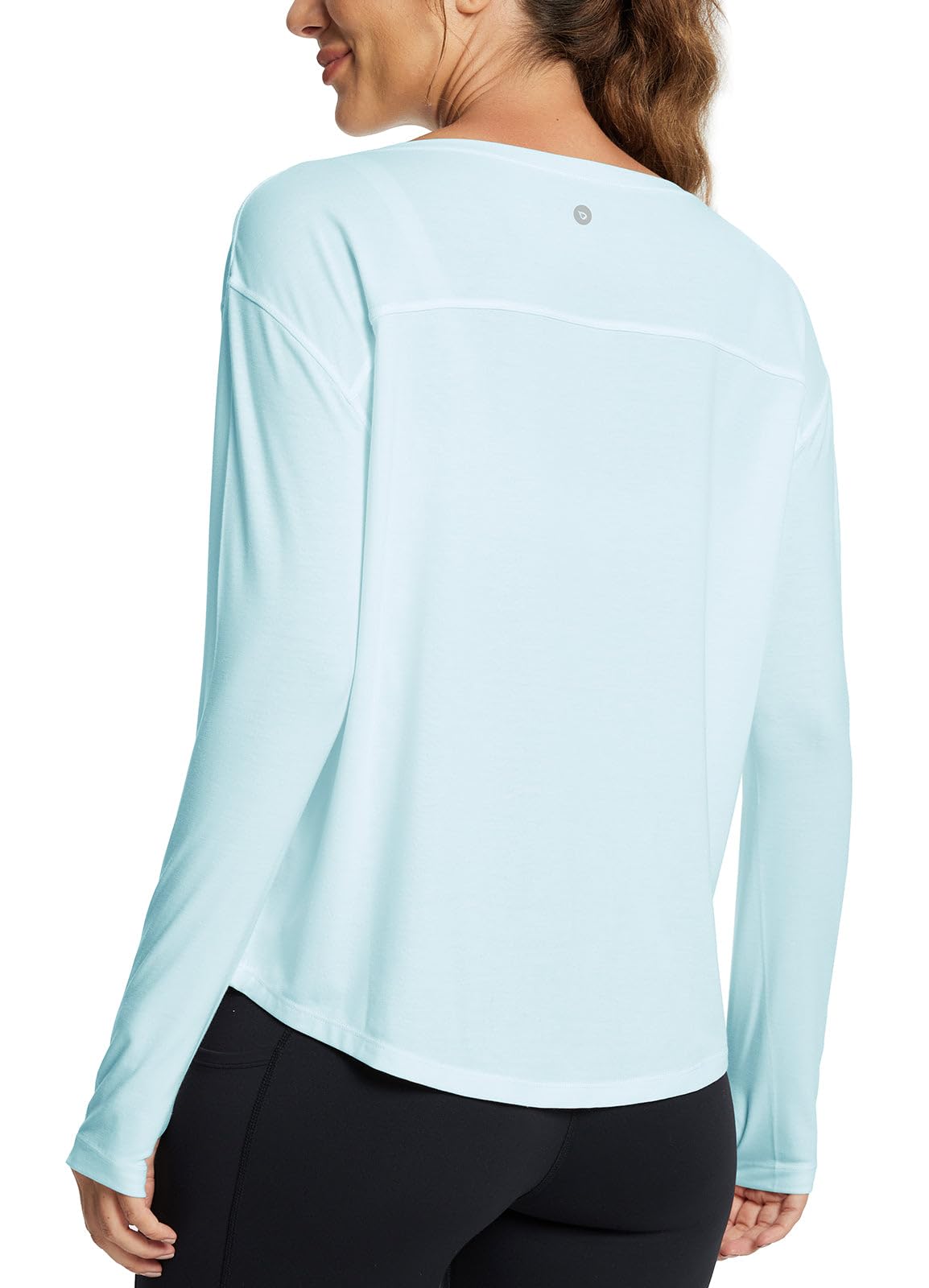 BALEAF Women's Long Sleeve Workout Shirts - Loose Fit Super Soft Yoga Tops with Boatneck & Thumb Holes | Athletic Casual Wear for Gym, Running & Everyday Comfort