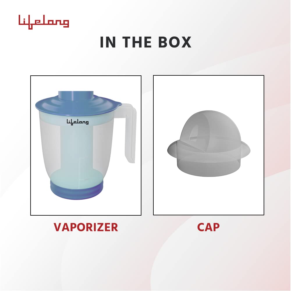 Lifelong LLS99 Steamer and Vaporizer Machine for Cold, Cough & Facial Care - Warm Mist Humidifier for Adults & Kids - Portable Facial Sauna with 1 Year Warranty (Blue) | Perfect for Home Spa, Allergy Relief & Respiratory Comfort
