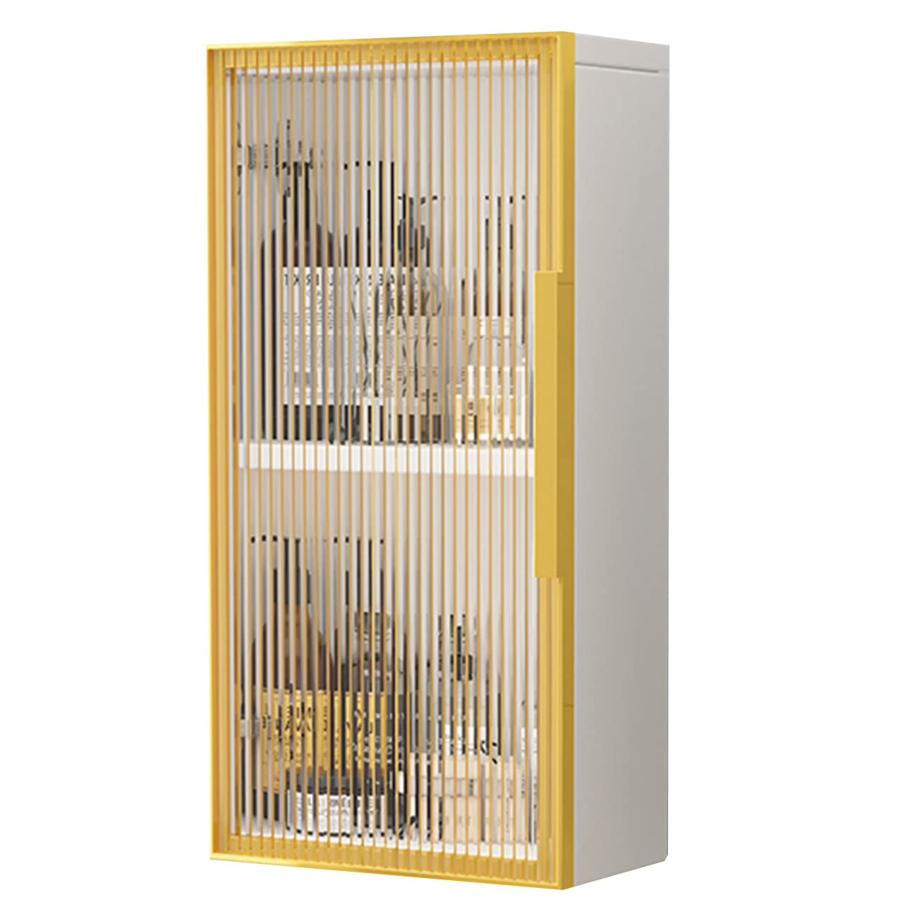 Wall Mounted Cabinet with Glass Door - Multi-Layer Storage Shelf for Living Room, Entryway & Bathroom - Heavy Duty Wall Cabinet for Home Organization (Perfect for Small Spaces, Entry Storage & Bathroom Essentials)