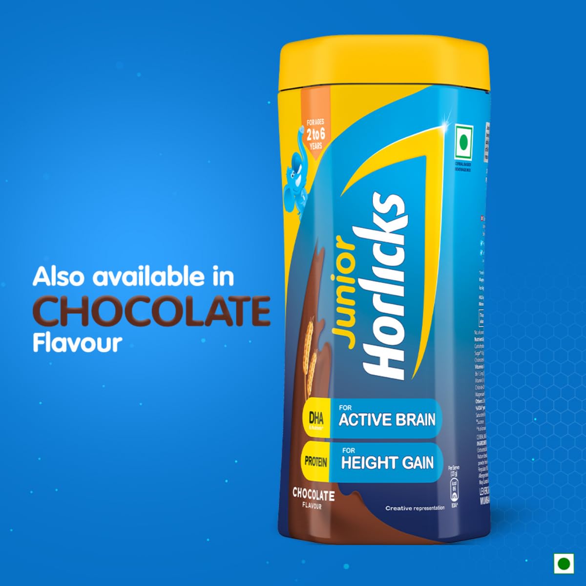Junior Horlicks Chocolate Cereal Based Drink Powder - 400g Pouch | Nutritious & Delicious for Kids' Growth & Energy Boost | Perfect for Breakfast, Snacks & On-the-Go Nutrition