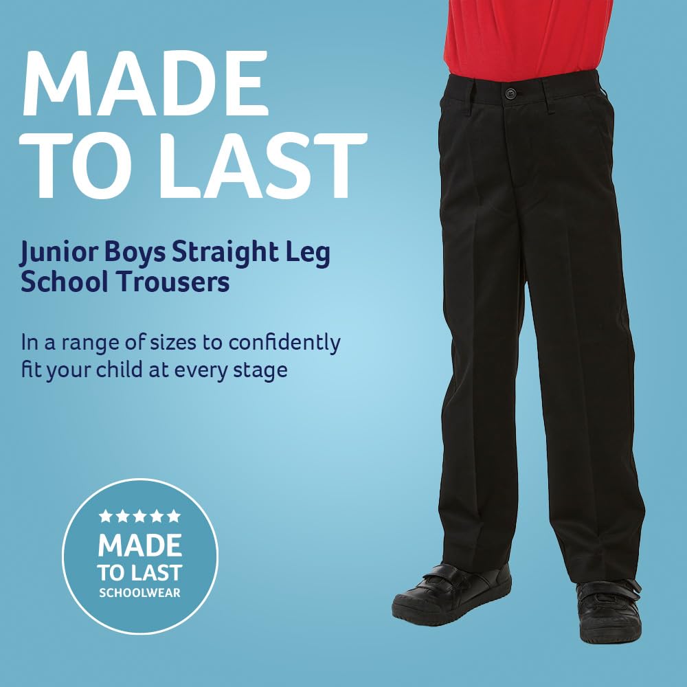 Trutex Junior Boys' School Uniform Pants - Straight Leg Durable Trousers for Ages 3-12 Years - Perfect for Classroom, Daily Wear & School Activities