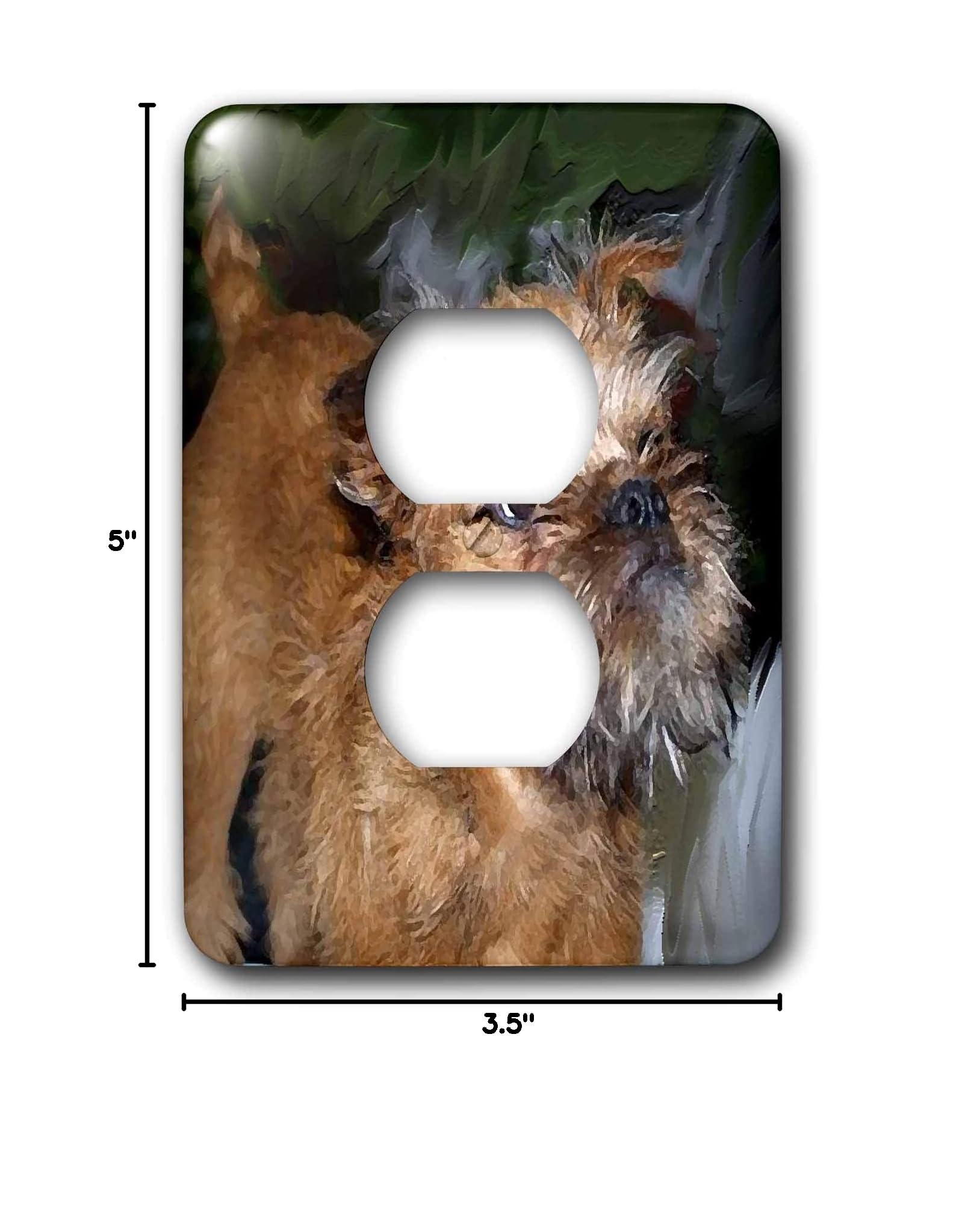 3D Rose Brussels Griffon Dog Outlet Cover - Decorative Electrical Plug Cover for Home Safety, Kids & Pets - Perfect for Living Room, Bedroom, Nursery
