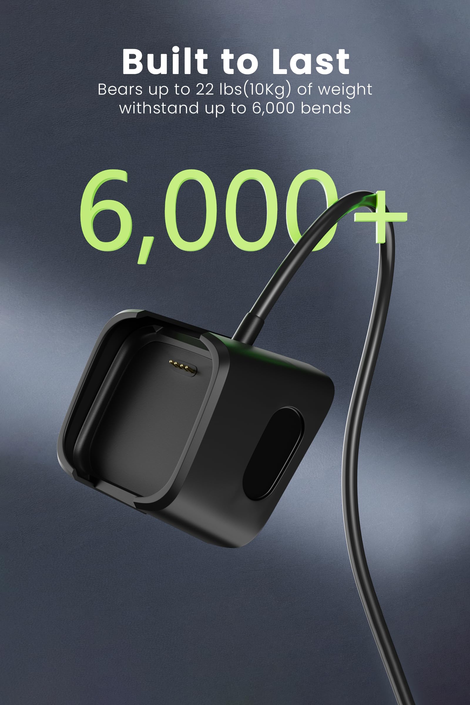 Fitbit Versa 2 Charger Replacement - 2 Pack USB Charging Cable Dock with 3.3ft Cord for Fitbit Versa 2 Smartwatch - Perfect for Home, Office & Travel Use