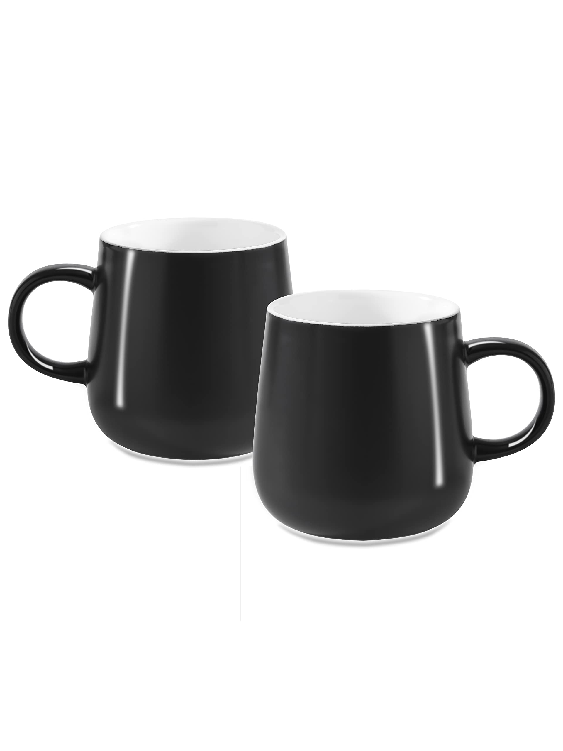 T-WARE 14oz Ceramic Coffee Mugs Set of 2 - Microwave Safe for Home & Office Use