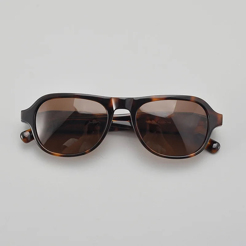 Stylish Unisex Black Square Acetate Polarized Sunglasses for Men & Women - UV400 Protection - Fashionable Eyewear for Driving, Beach & Outdoor Activities