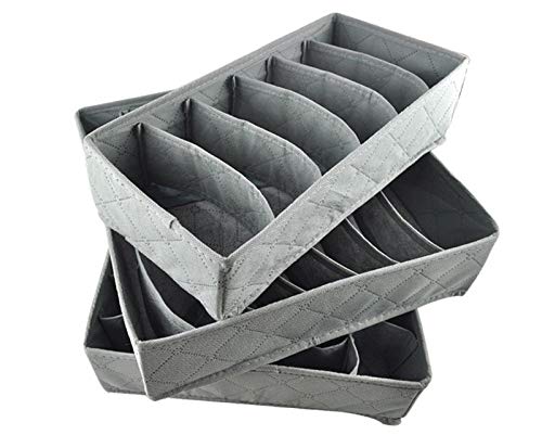 3-Piece Multi-Size Bra & Underwear Organizer Set - Foldable Non-Woven Storage Box for Wardrobe, Drawer & Closet - Perfect for Organizing Bras, Panties, Socks & Scarves at Home