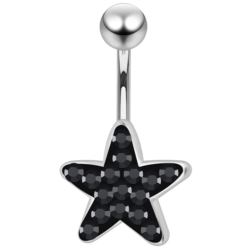 925 Sterling Silver Multi Crystal Gemstone Star Body Jewelry - Perfect for Piercings, Parties & Unique Fashion Statements