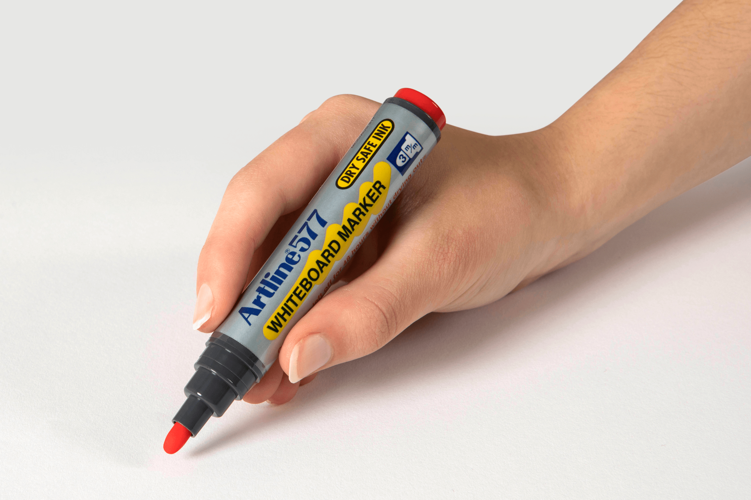 Artline 577 Whiteboard Markers - 3mm Bullet Tip, Red Ink, Pack of 12 - Perfect for Office, Classroom & Home Whiteboards